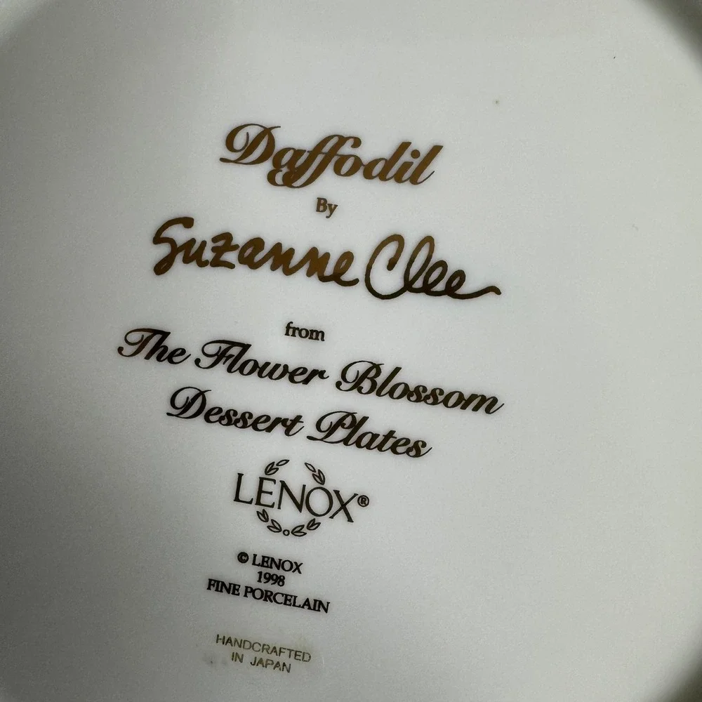 Lenox Suzanne Clee Flower Blossom Dessert‎ Plates Set of 4 Fine Porcelain 1998